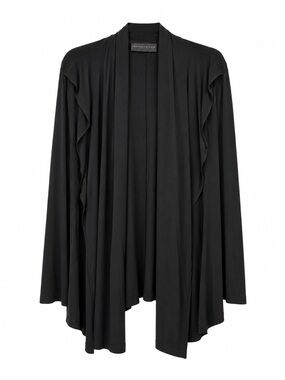 Donna Karan Black Fluid Open-Front Cardigan